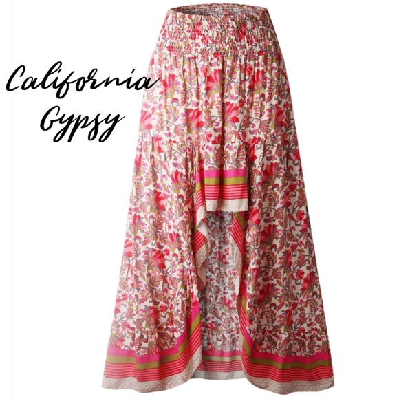 LAST ONE🎉High Low Floral Boho Chic Ruffle Skirt - Picture 3 of 8